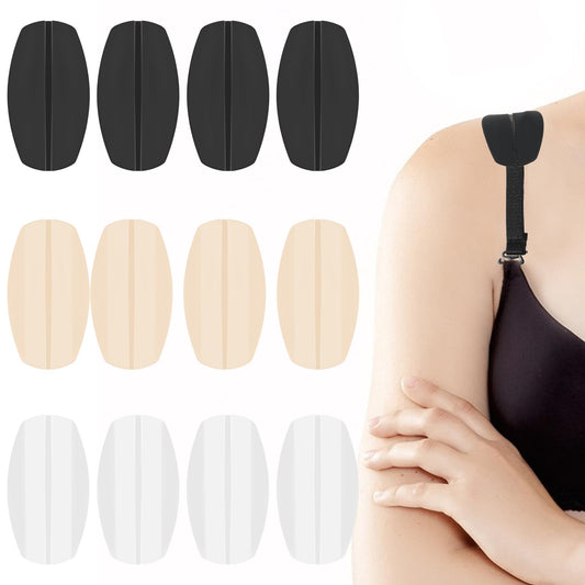 Hariendny 6 Pairs Silicone Bra Strap Cushions, Bra Strap Pads, Bra Strap Holders for Slipping, Ease Shoulder Discomfort Slip Shoulder Pads, Shoulder Protectors Pads, Bra Strap Gel Pads for Bra Straps