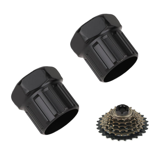 2 Pieces Bike Cassette Lockring Tool Mountain Bike Cassette Removal Tool Bike Cassette Lockring Tool Bike Shop Tools for Repairing Bikes (Black)