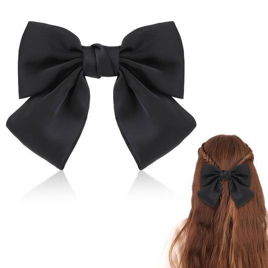 Bow Hair Clip Soft French Bowknot Hair Clips Solid Color Hair Barrette Clips with Ribbon for Women Girls Hair Barrettes Scrunchies Accessories