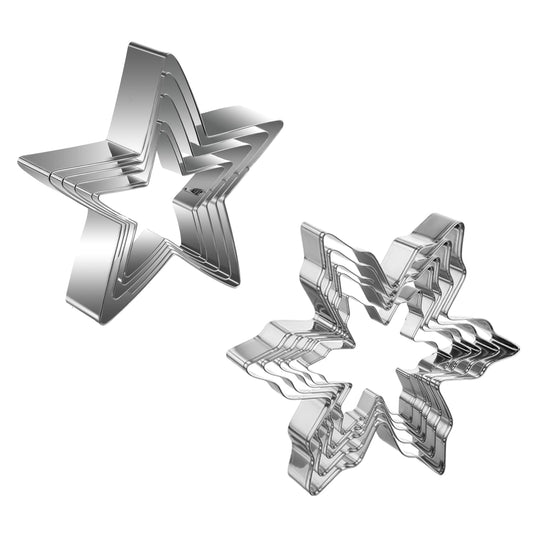 10 Pcs Star Cookie Cutter Set Mini Star Shaped Biscuit Cutter Set Stainless Steel Star Shaped Mold Small Star Cookie Cutter Biscuit Cutter Tools For Baking Homemade Fondant Cake (2 Styles)