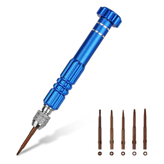 5 in 1 Mini Screwdriver Set Blue Screwdriver Small Fine Screwdriver Multifunctional Precision Glasses Repair Screwdriver Tool Kit for Electronics Watch Glasses Laptops Jewellery