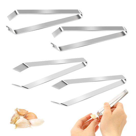 4pcs Garlic Peeler Stainless Steel Garlic Tweezers Garlic Skin Remover Garlic Peeling Clip for Household Kitchen Gadgets Tool