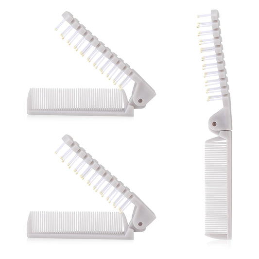 Travel Hair Brush, 3 Pcs Folding Comb Portable Brush, Mini Pocket Brush Foldable Purse Size Travel-Friendly Hair Brush Double-Sided Compact Hair Comb Anti-static Hairdressing Tools for Men and Women
