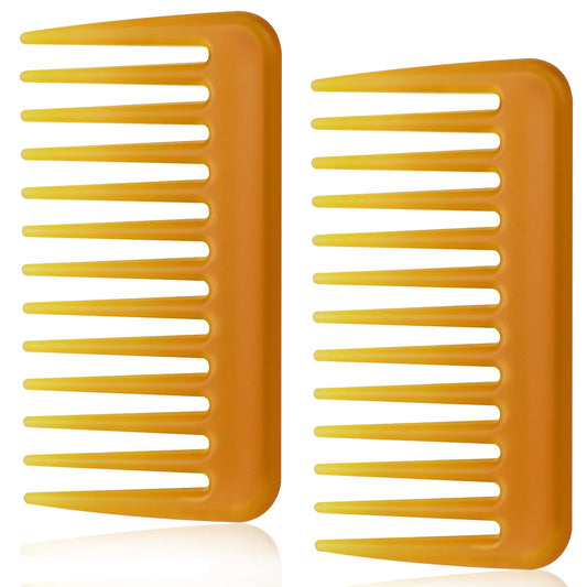 2 Pack Small Comb, Mini Travel Comb Wide Tooth Detangling Comb Pocket Curly Hair Comb Portable Styling Comb Shower Wet Comb for Women, Beard Comb for Men, No Handle Desigh