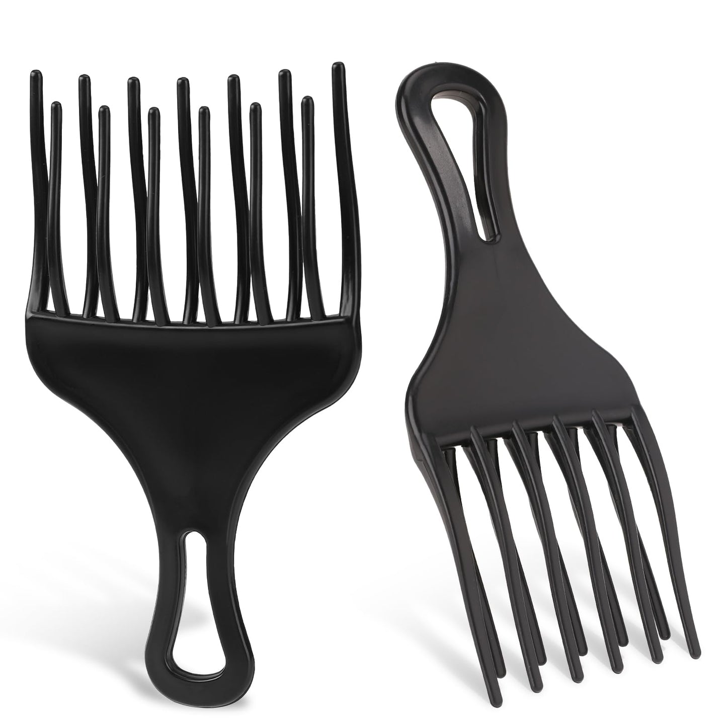 salbsever 2 Pcs Afro Comb for Curly Hair Afro Pick Hair Pick Comb Pick Hair Comb Plastic Wide Hair Pick Comb Double Fist Pick Large and Small Afro Pick Comb for Hair Styling Detangle Wig Braid