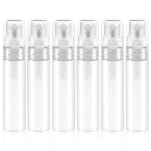Mozeat Lens 6 PCS Mini Spray Empty Bottles Plastic Spray Bottles for Travel Atomizer Plastic Bottle Portable Perfume Empty Sample Bottle for Personal Beauty Care Cosmetic Makeup (5ml)