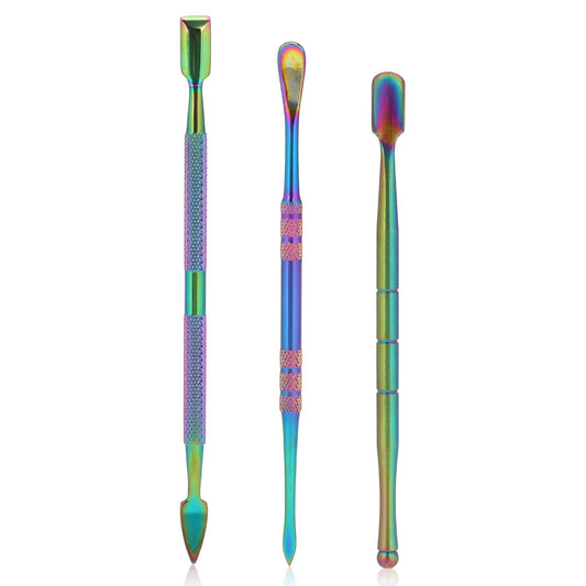 3 Pieces Wax Carving Tools Stainless Rainbow Sculpting Tools spoon carving tool for waxing Sculpture Modeling Tools for Sculpting, Modeling, Scraping, Shaping, 4.7inch