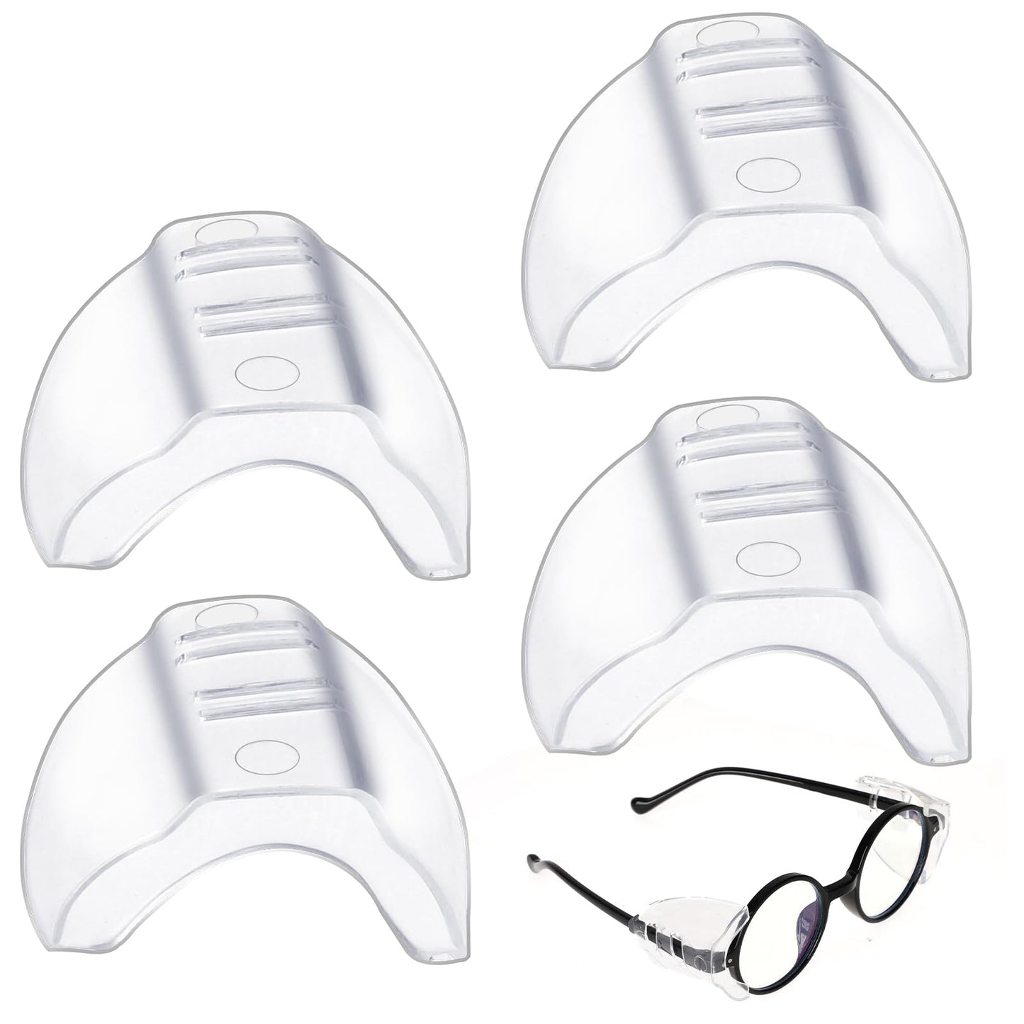 Vin Beauty 2 Pairs Safety Glasses Side Shields, Eye Protection, Flexible Slip On Side Shields, Safety Glasses Over Glasses, Side Shields for Eye Protection Glasses