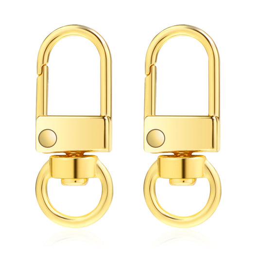 2 Pcs Swivel Clips Swivel Key Chain Clips Lobster Claw Clasps Lanyard Clasp Rotating Dog Buckle Hardware Accessories Snap Hooks Metal Spring Keychain Hook for Handbag DIY Jewelry Making Light Gold