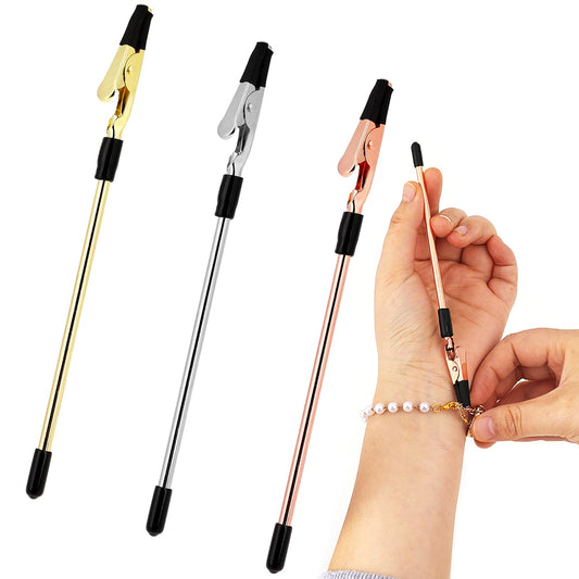 Bracelet Helper Tool,3 Pcs Hand Bracelet Fasten Helper Alligator Clips for Joints Jewelry Tools Fastening and Hooking Equipment for Jewelry Bracelet Necklace Watch Clasps Ties Zippers (Multicolored)