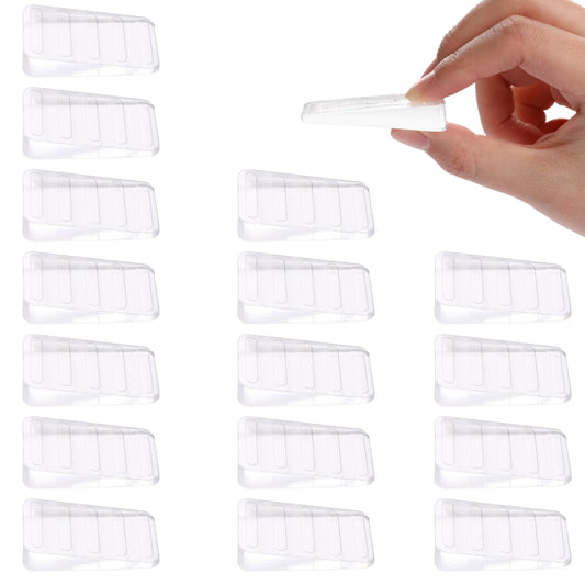 Pack of 16 Transparent Wedges, Door Stopper, Floors, Wedge Transparent Furniture Washers, Wedges, Suitable for All Floors, Scratch-Resistant and Non-Slip Design, Used in Bathroom, Balcony Door,