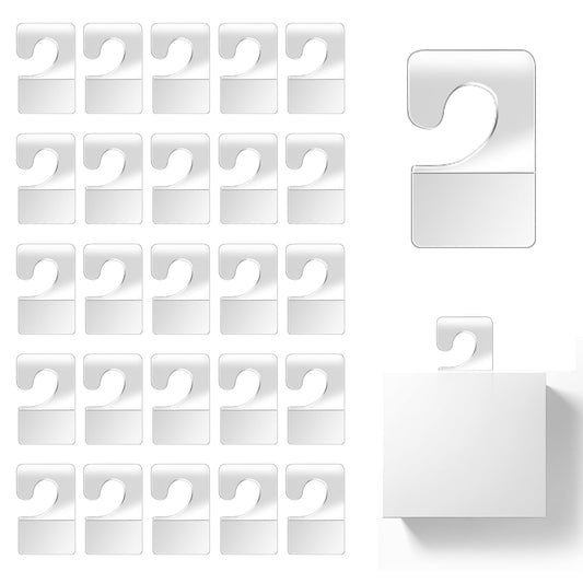 Mozeat Lens 200 Pack Hang Tabs Hooks Hang Tags Self Adhesive Hanging Sticky Tabs Small Clear Plastic Hangers Hooks for Retail Display in Business Shops