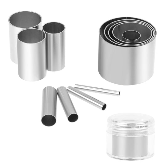 12 Pcs Clay Hole Cutter Hollow Punch Cutter Set Polymer Clay Cutters Stainless Steel Round Circle Clay Cutters for Crafts Indentation Round Circle Shape Cutters Ceramics Dotting Baking Cutters