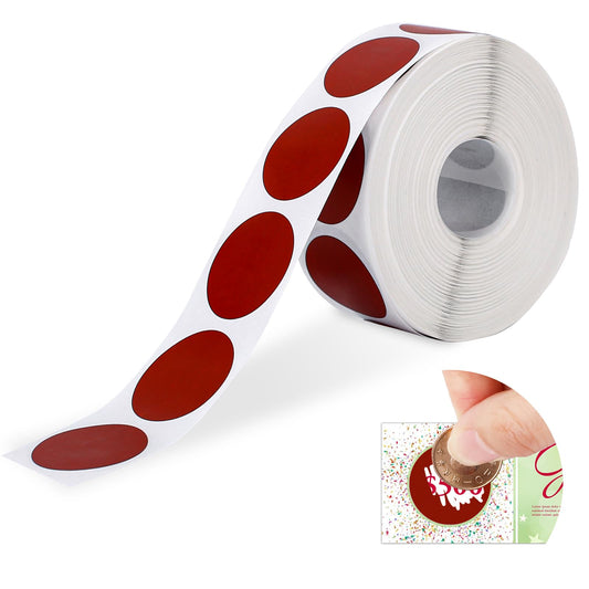1000 Pcs Round Scratch Off Stickers, Scratch Card Stickers, 1 inch Round Custom Stickers Scratch Stickers, Scratch Off Stickers for DIY, Scratcher Stickers for Scratch Tickets(Red)