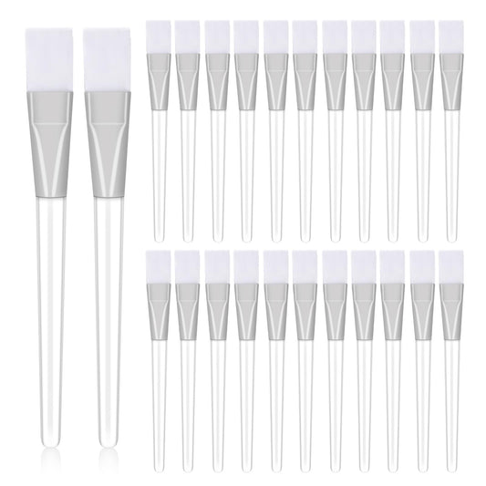 24 Pcs Facial Mask Brushes for Cosmetic Makeup Soft Hair Facial Mud Mask Applicator Transparent Face Mask Brush Multifunctional Beauty Tool for Facial Mask Body Lotion or Mixed Mask