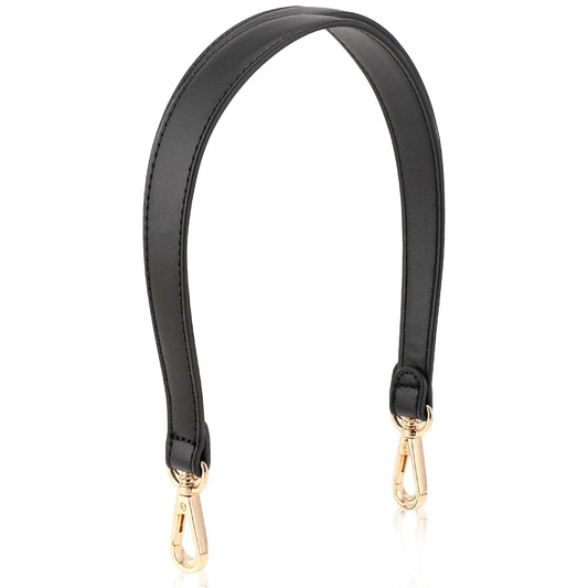 19 Inch Leather Straps for Bags, Black Leather Purse Strap Shoulder Strap for Handbags, Wide 1inch Purse Strap Handles Replacement Small Bag Chain with Swivel Lobster Buckles Shoulder Making Supplies