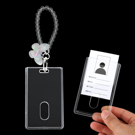 Acrylic Kpop Photocard Holder 3 Inch ID Badge Holder Transparent ID Card Holder Photo Card Protector for Office ID Card for Women