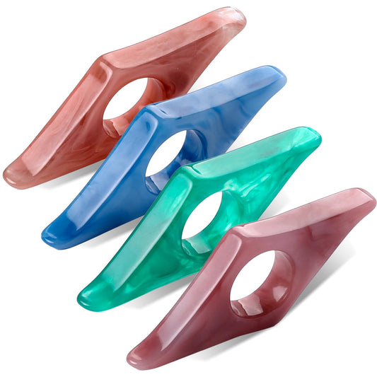 4 Pcs Resin Thumb Book Holder Book Opener Holder Book Page Holders for Reading Thumb Book Page Holder Thumb Ring Book Accessories for Book Lovers Readers Student Teacher Gifts(4 Colors)