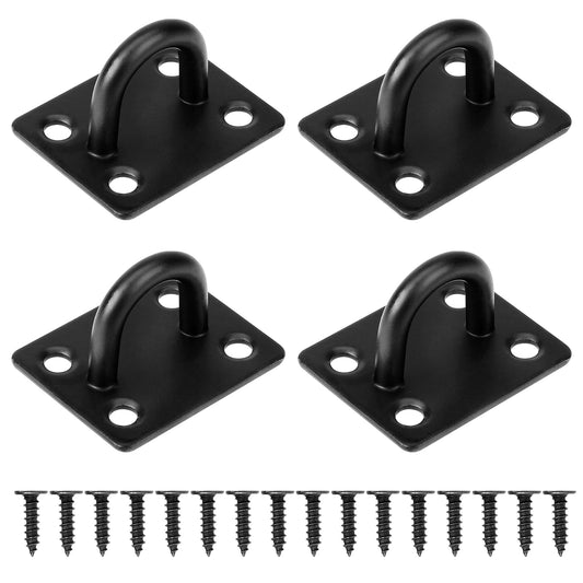 KALIONE 4 pcs Eye Plate, Stainless Steel Ceiling Hook Eye Plate for Hanging Objects mounting Hooks Ceiling Hooks with Screws for Awning Wall Ceiling Hooks Hammock