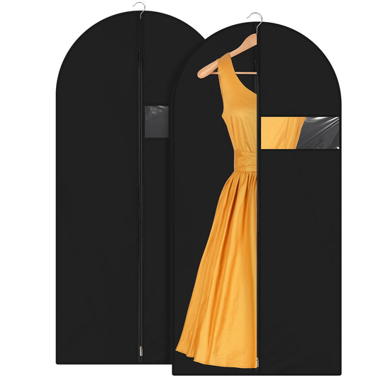 Dance Garment Bag Black PEVA Garment Bags Black for Hanging Clothes, 140 * 60cm Breathable Garment Covers for Dance Costume Gowns Winter Long Coats Jacket Covers for Closet Shirts Travel Storage