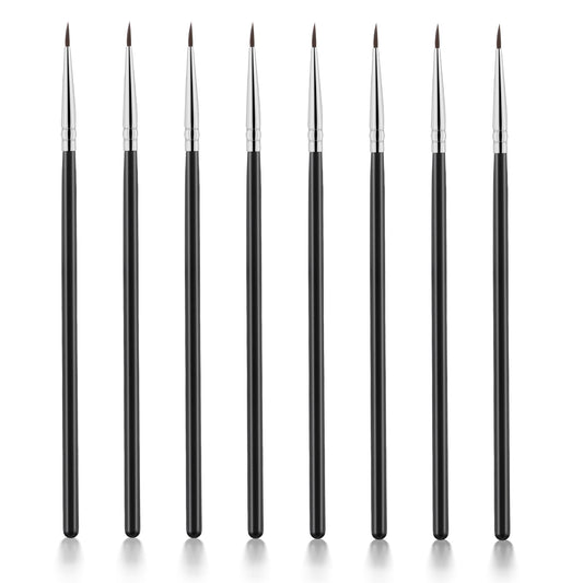 8PCS Eye Makeup Brush Set Fine Detail Paint Brush Set Fine Soft Eyeliner Tools Miniature Paint Small Tip Paint Brush for Apply Gel and Wet Powder Classroom Watercolor Canvas Face Nail Painting