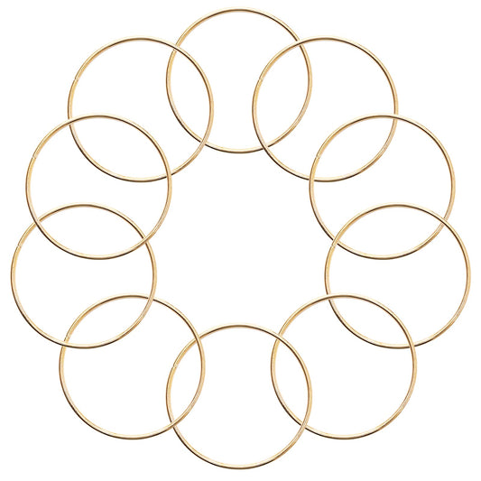 10 Pcs 3 Inch Metal Rings for Craft Gold Hoops Steel Dream Catcher Rings Floral Macrame Rings for DIY Crafts Projects Dream Catchers Festival Wreaths Macrame