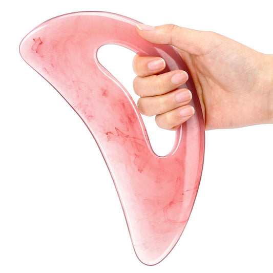 Large Body Gua Sha Tool Lymphatic Drainage Massager Gua Sha Massage Tool Muscle Scraping Massage Tool Gua Sha Board with Hand Grip SPA Tool Body Sculpting Anti Cellulite Tool for Man and Women(Pink)