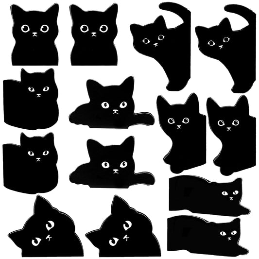 14 Pcs Kawaii Cat Magnet Page Markers Black Cat Bookmarks Cute Book Markers Clip Magnetic Bookmarks Cat Lover Gifts for Students Teachers Book Lovers