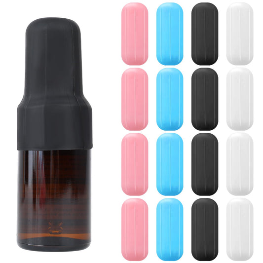 Hariendny 16 Pcs Silicone Leak Proof Sleeves for Travel Container, Elastic Bottle Covers Sleeves for Leak Proofing, Cruise Ship Essentials Travel Must Haves for Toiletries Shampoo in Luggage