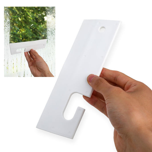 White Silicone Squeegee with Hanging Hook Mini Soft Window Squeegee Shower Small Scraper Squeegee Water Blade Glass Cleaning Squeegee for Shower Doors Mirror Kitchen Countertops Sink Car Windshield