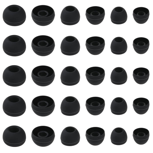 15 Pairs Silicone Replacement Ear Tips Earbuds Headphone Earbuds Replaceable Earphone Covers Earbud Covers Fit in-Ear Headphones Suitable for Almost All Earphones (S M L, Black)