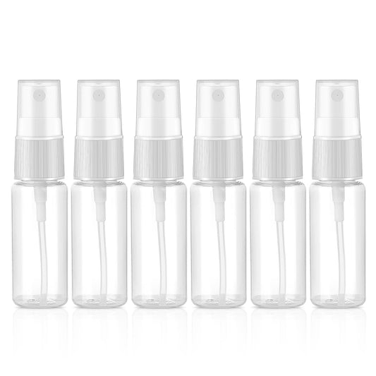 Pack of 6 Spray Bottles Small 20 ml Plastic Spray Container Transparent Empty Fine Mist Spray Bottle Spray Bottle Plastic Spray Bottle for Travel Liquid Cosmetics Cleaning Body Care