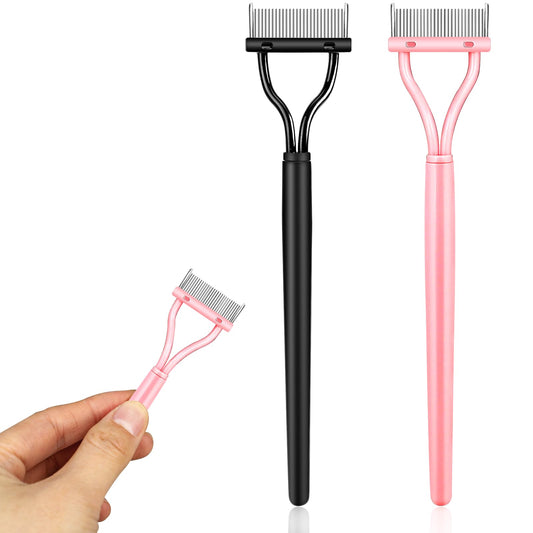 2 Pcs Lash Comb Eyelash Comb Separator Brow Comb Tool Eyelash Comb Eyelash Separators Comb Metal Teeth Makeup Mascara Separator Lash Separated Eye Lash Comb Lash Separator Tool for Women
