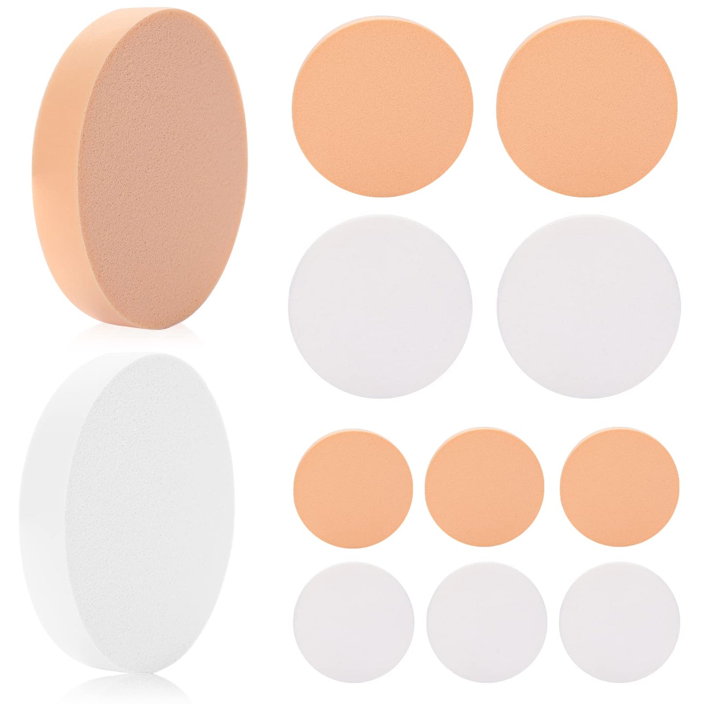 12 Pack Round Make Up Sponges for Foundation Face Paint Sponge Set Foundation Sponge Makeup Dry and Wet Dual Use