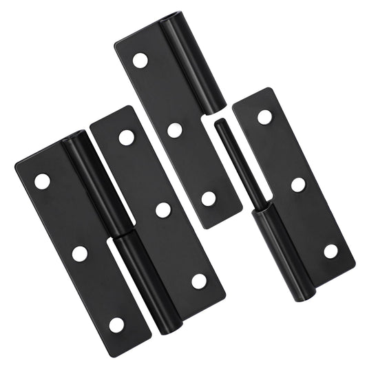 2 PCS Black Lift Off Hinge 2.5Inch Stainless Steel Detachable Small Lift Off Hinges Right Handed Slip Joint Flag Hinges Rising Butt Cabinet Door Hinges
