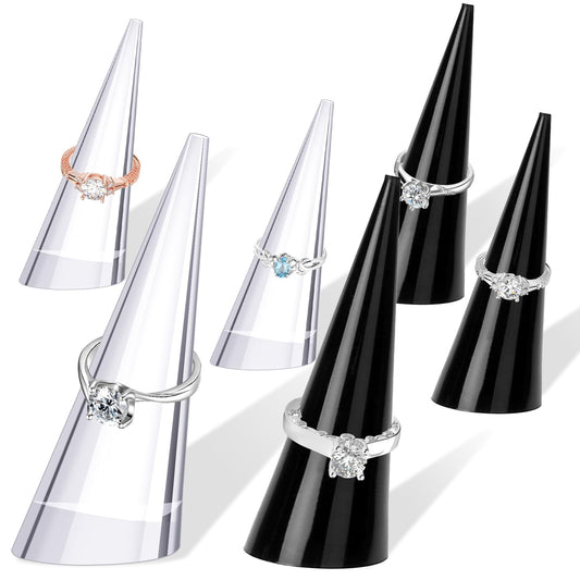 KALIONE Ring Display 6 Pcs Acrylic Ring Holder Ring Display Jewelry Holder, Ring Display Ring Holder Display, Crystal Ring Holder Ring Display, Ring Stand Displays Showcase Stand
