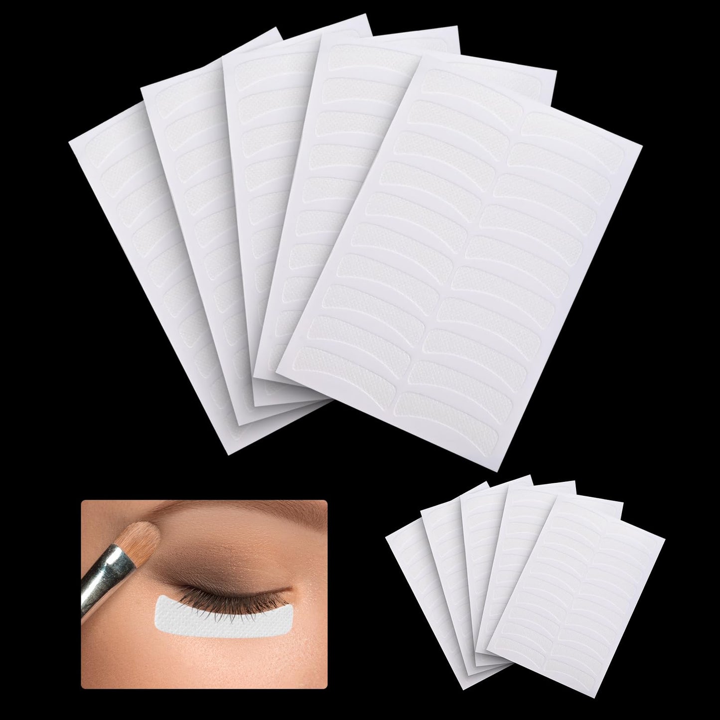 salbsever 100 Pairs Eye Tape for Eye Makeup Eyeliner Tape Makeup Tape for Eyeshadow Adhesive Eyeliner Stencil Stickers Professional Eye Pad Under Patches Prevent Makeup Residue