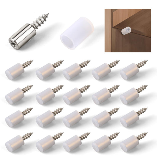 20 Pcs Shelf Support Pegs with Non-Slip Sleeve Bracket Screws Pegs Non-Punching Clapboard Holder Mounting Stand Pins Clapboard Layer Holder Nails Punch-Free Self Screws Clips for Furniture Bookcase