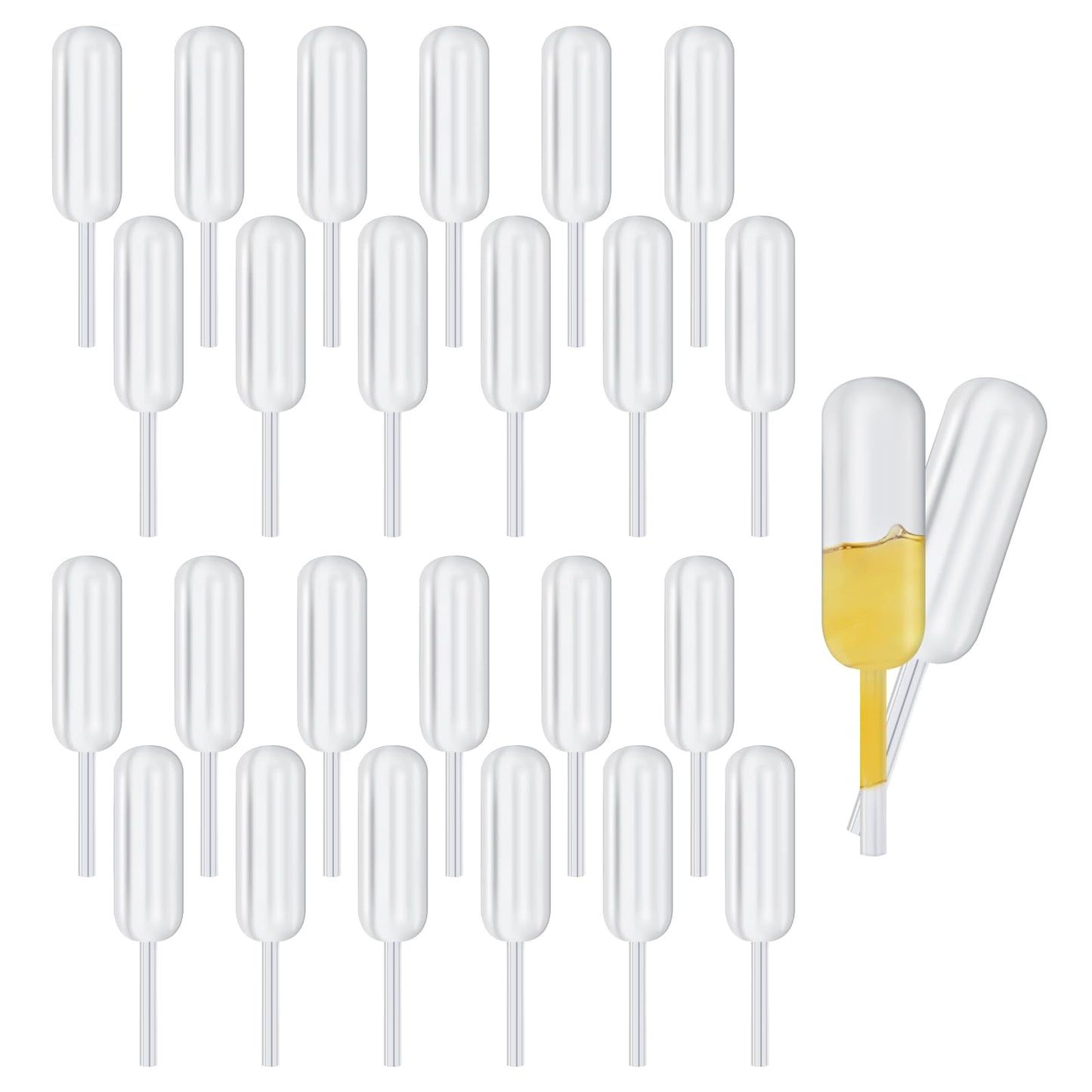 Pipette, 100 Pcs 4ML Plastic Dessert Pipette, Squeeze Liquid Dropper, Mini Pipette Cupcake Pipettes, Pippets Dropper, Small Pipette for Chocolate Essential Oils Cupcakes Acrylic Paints Lab