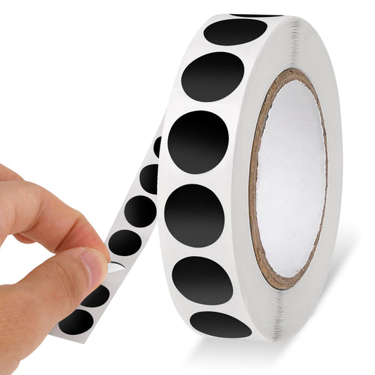 1000 Pcs Black Dot Stickers 0.5 Inch Black Round Stickers Waterproof Circle Stickers Color Coding Label for Office Shop Home Classroom Marking