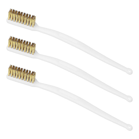 3 Pcs Metal Brush Small Wire Brushes for Cleaning 3D Printer Nozzle Cleaner Tool Copper Brush Brass Wire Toothbrush Masonry Brush Brass Brush Handle Hot End Cleaning Wire Bristle Welding Slag and Rust