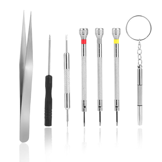 KALIONE 7 Pcs Flathead Phillips Small Screwdrivers Watch Screwdriver Set Watch Repair Tools Watchmakers Screwdrivers Repair Tool for Watch Eyeglasses Electronics Repair