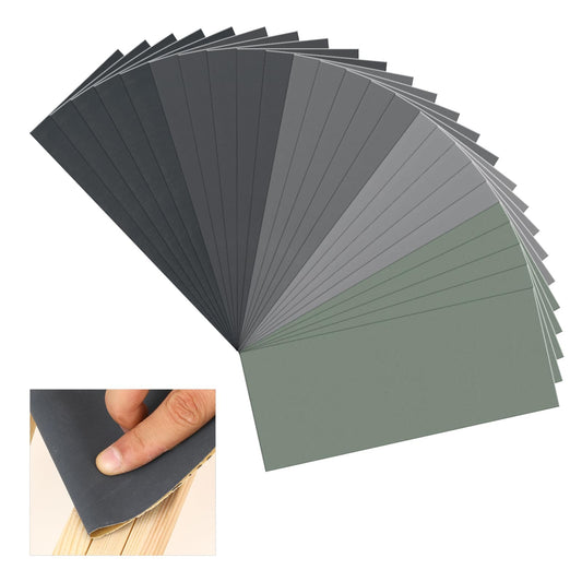 25 Pcs High Grit Sandpaper 9 x 3.6 Inch Sanding Paper 1000 2000 3000 5000 7000 Grit Sandpaper Wet Dry Sandpaper Abrasive Paper for Wood Furniture Finishing Automotive Sanding