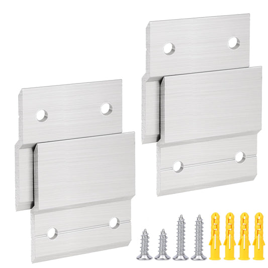 Mozeat Lens 4 Pieces Heavy Duty Aluminum Silver 50mm Z Clamps for Picture Hangers, Mirror Hanger, French Rails, Wall Mounted Picture Frame Hooks