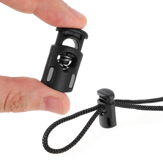 Hariendny 30 PCS Plastic Cord Locks for Drawstring, Spring Paracord Toggle Stopper Cord Stops Fastener Elastic Drawstring Rope Cord Locks Clip for Shoelaces Drawstrings Paracord Bags