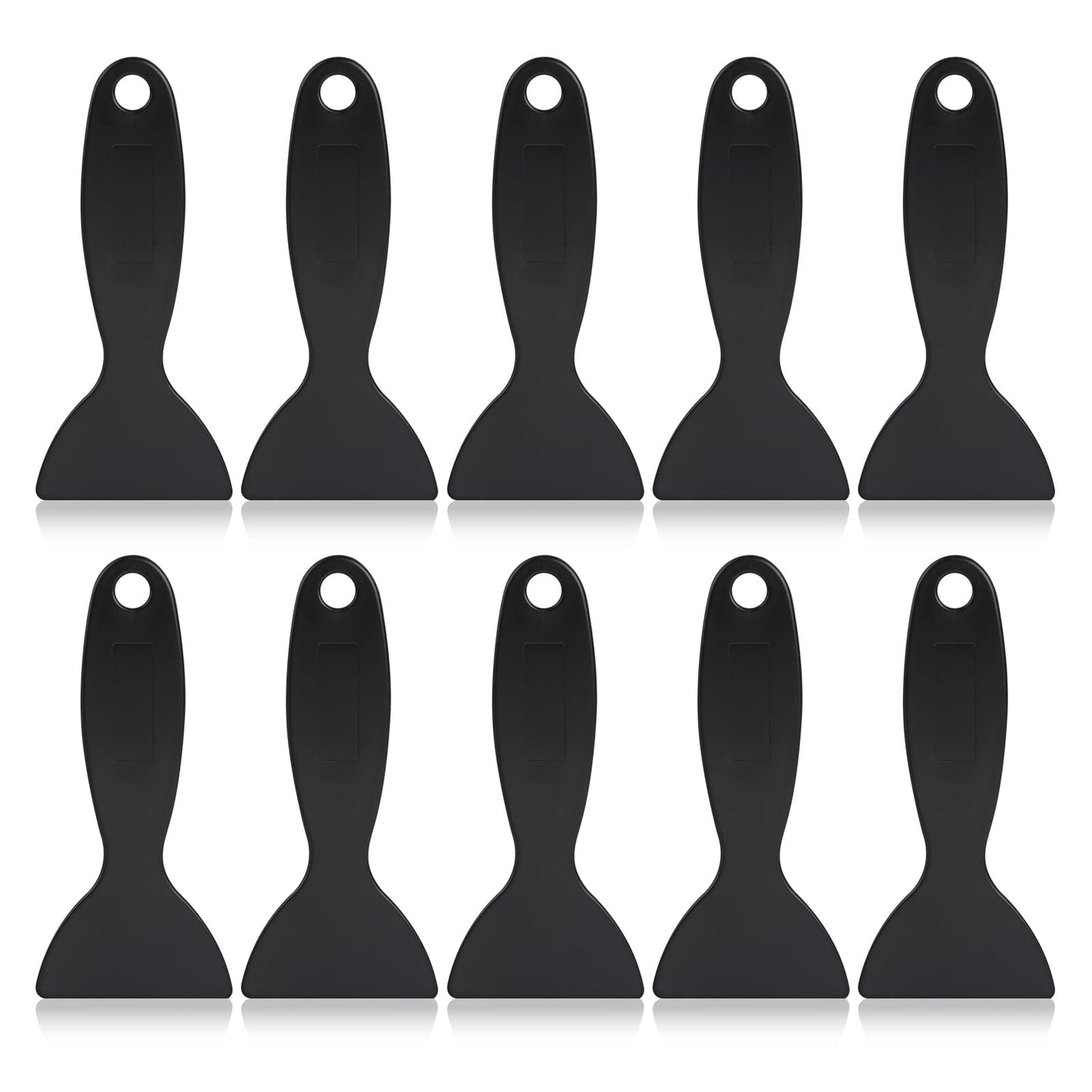 Plastic Scraper, 10 Pcs Flexible Resin Spatula Paint Scrapers Putty Knife Air Bubble Remover Sticker Installation Tool for 3D Printing Resin Removal, Spackling, Decal, Wallpaper (Black)