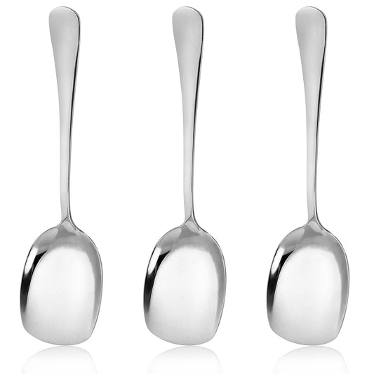 3 Pcs Large Serving Spoons, Stainless Steel Serving Spoon, Spoons Table Spoons, Long Handle Soup Spoons, Large Serving Tablespoons, Serving Spoons Set Kitchen Tool(22.3cm/8.8inch)