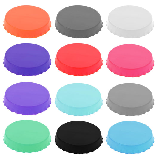 12 Pack Silicone Soda Can Cover Lids, Reusable Beer Can Covers Pop Cans Covers, Colorful Drink Cans Protector, 2.1 Inch