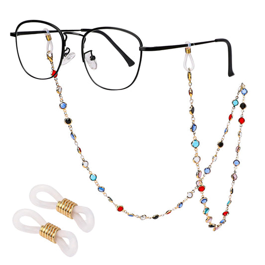 KALIONE Eyeglasses Chain, Colorful Beaded Sunglasses Chain Eyeglass Chain, Glasses Chain for Women, Colorful Chain for Face Mask, Glasses Lanyard Chain, Glasses Holder Women's Eyeglass Chains