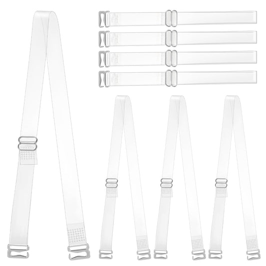 Invisible Bra Straps, 4 Pairs Clear Bra Straps Adjustable Transparent Bra Straps 10 Mm Thin Tpu Straps Dance Bra Clear Straps Non-slip Shoulder Straps Replacement for Women Girls Strapless Bras